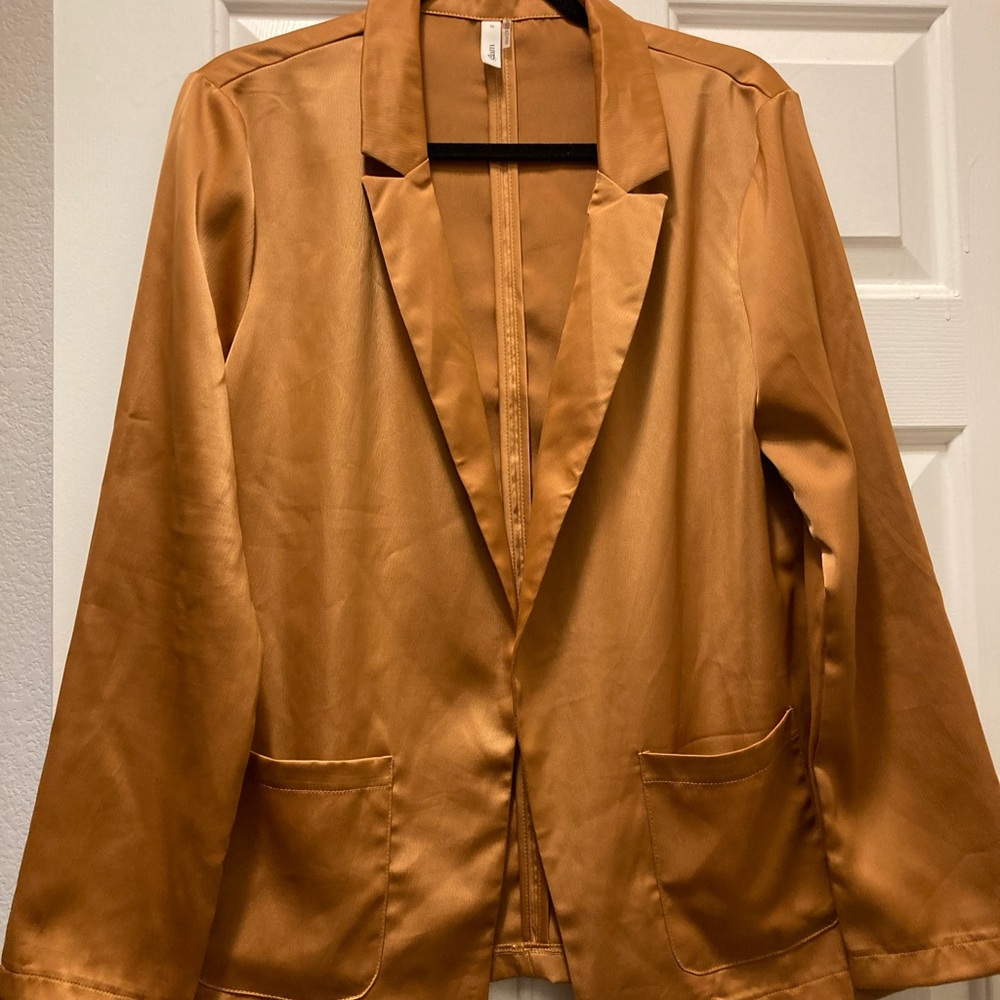 Women's Satin Blazer in Copper